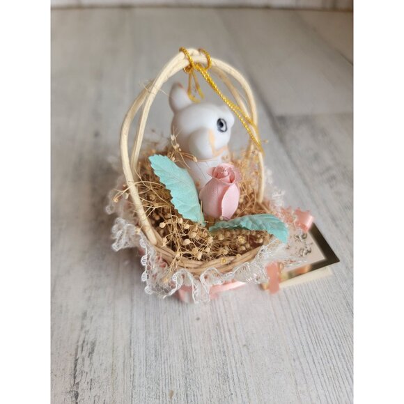 Special touch 1989 pig in basket ornament Xmas vintage - Picture 5 of 8